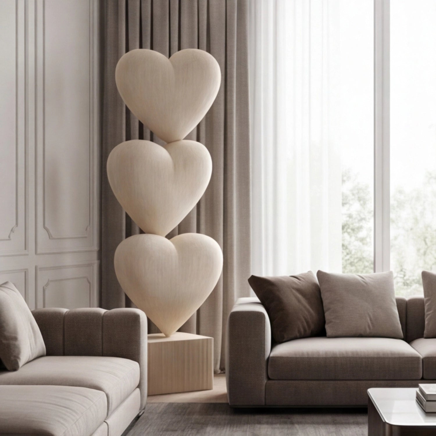 Large Wood Sculpture | Hearts Ascending
