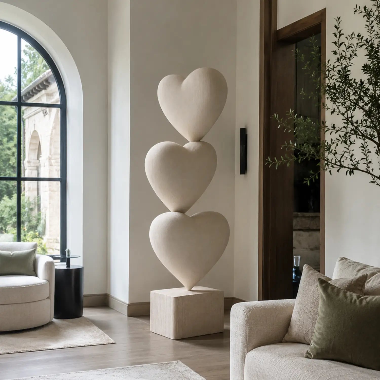 Large Wood Sculpture | Hearts Ascending