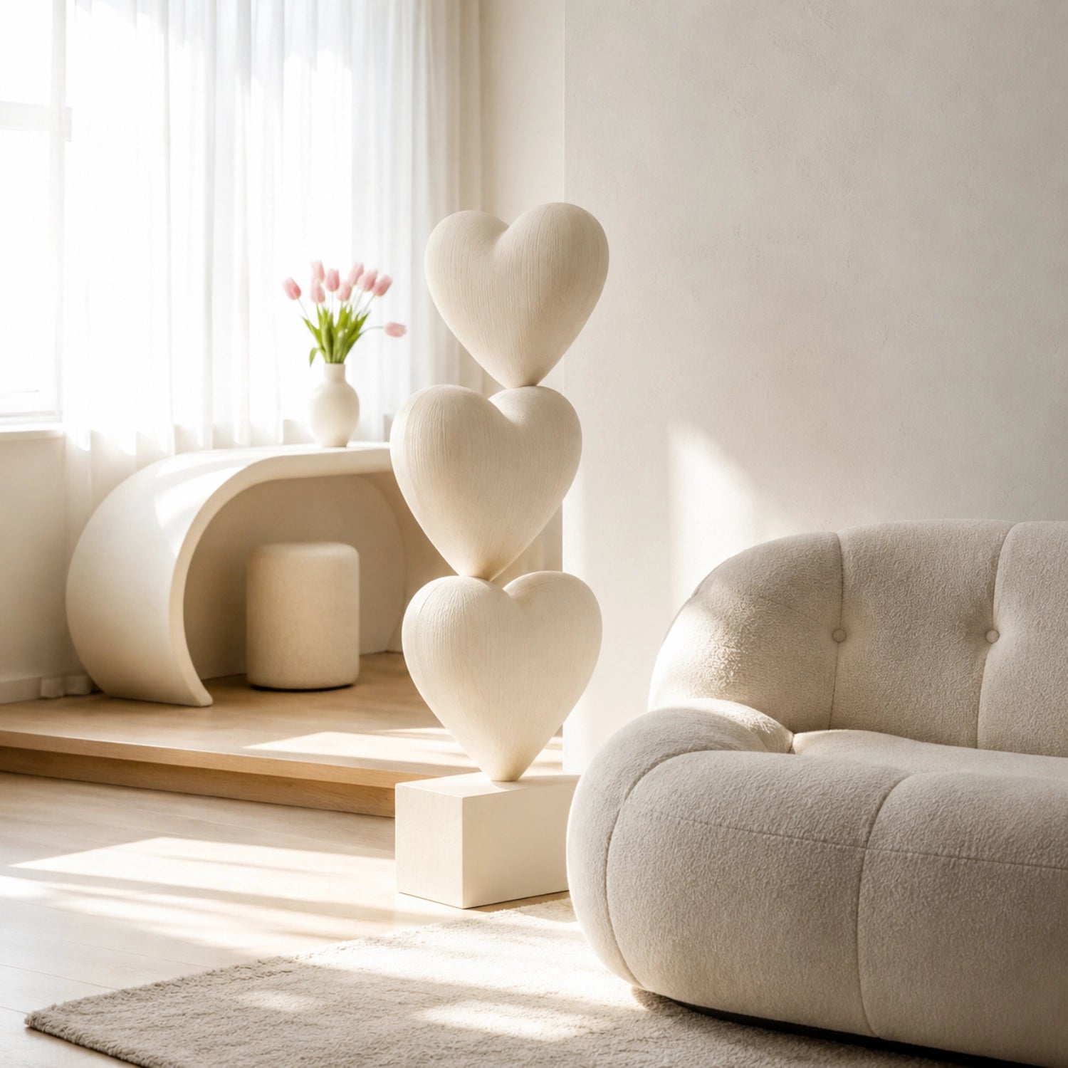Large Wood Sculpture | Hearts Ascending